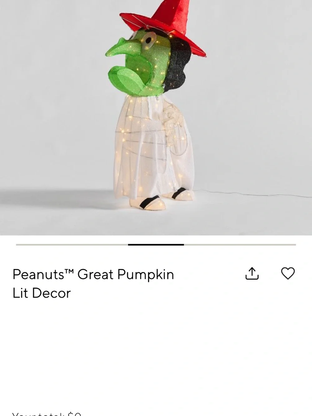 Peanut Great Pumpkin lit decor